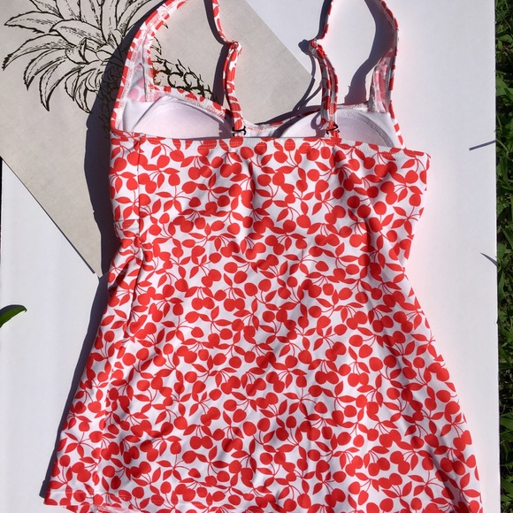 Oh Baby by Motherhood Cherry scoop tankini ,sz S - Picture 6 of 8