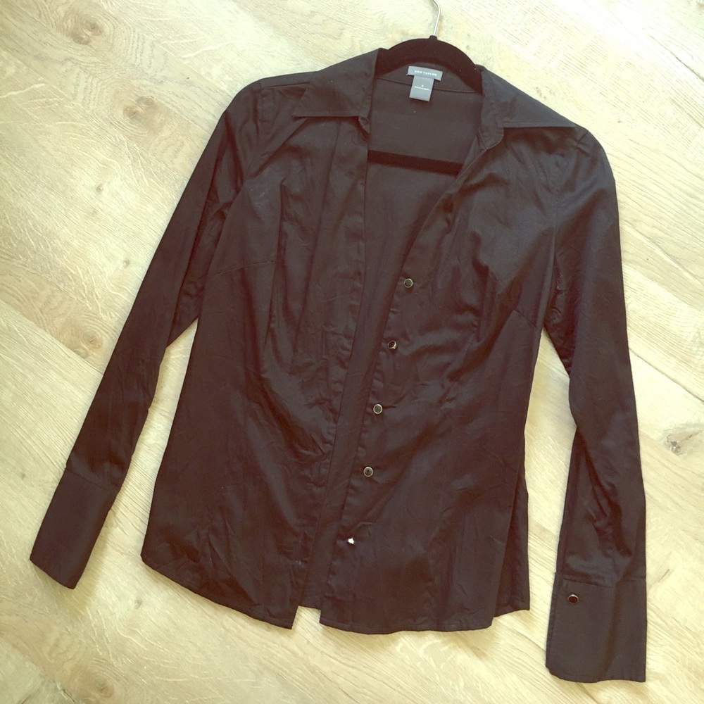 Black button down with fancy black buttons