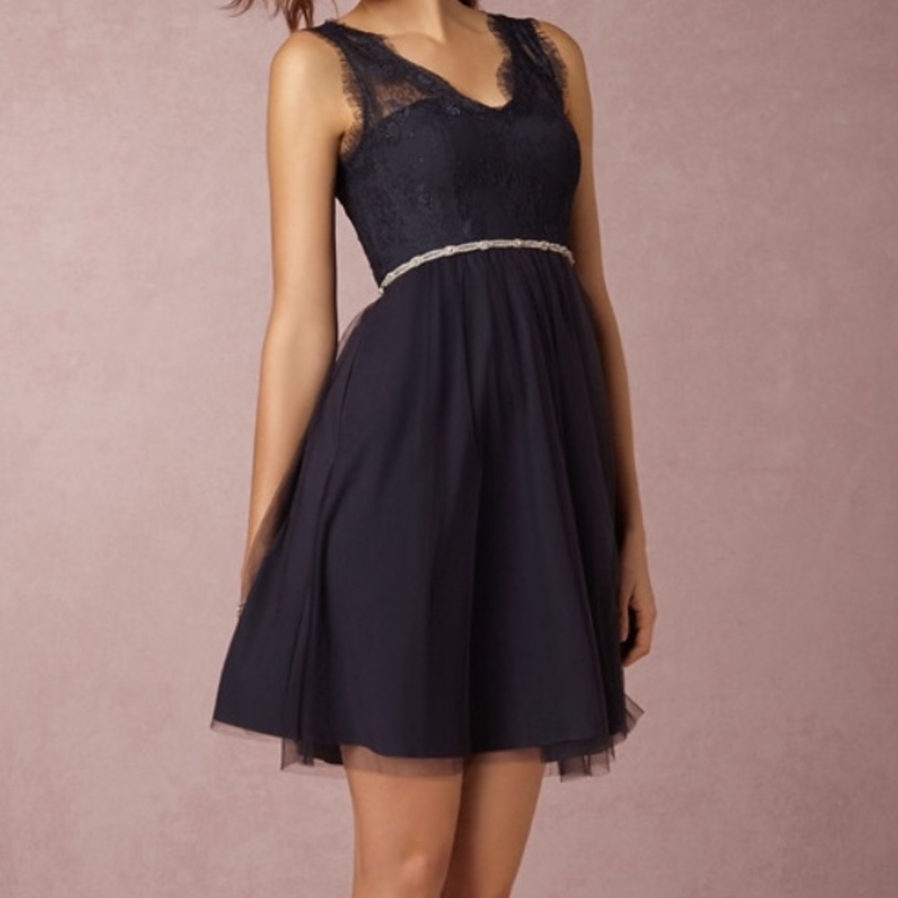 BHLDN Navy Lacy Dress
