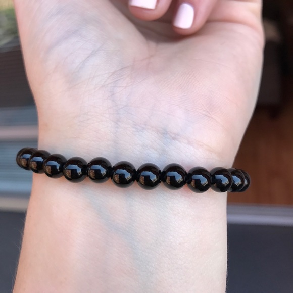 Evil Eye black agate Beaded stretch Bracelet - Picture 16 of 16