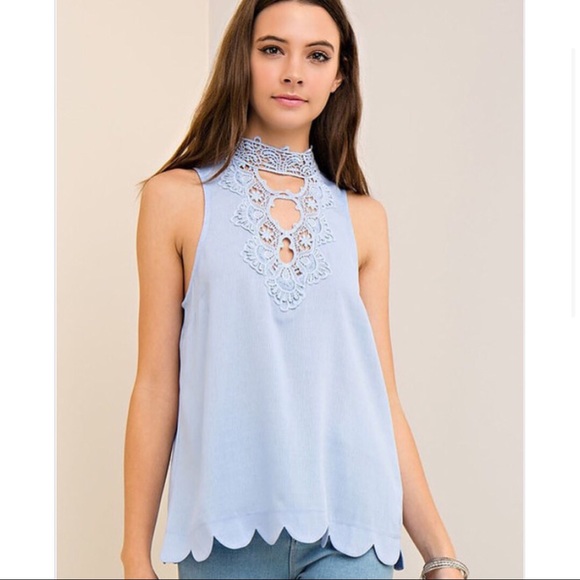 Merletto Blu Blouse - Picture 1 of 3