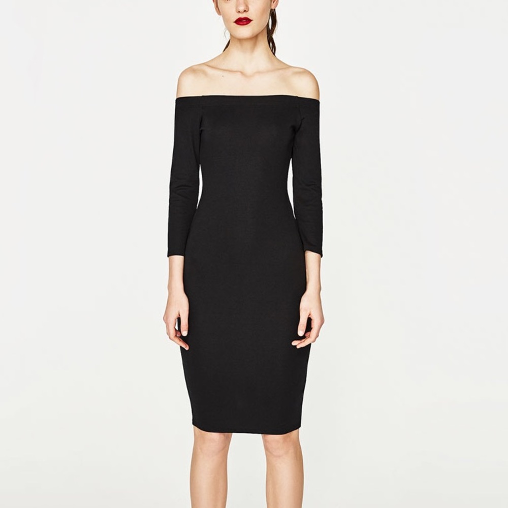 Zara black off the shoulder dress - Picture 1 of 2