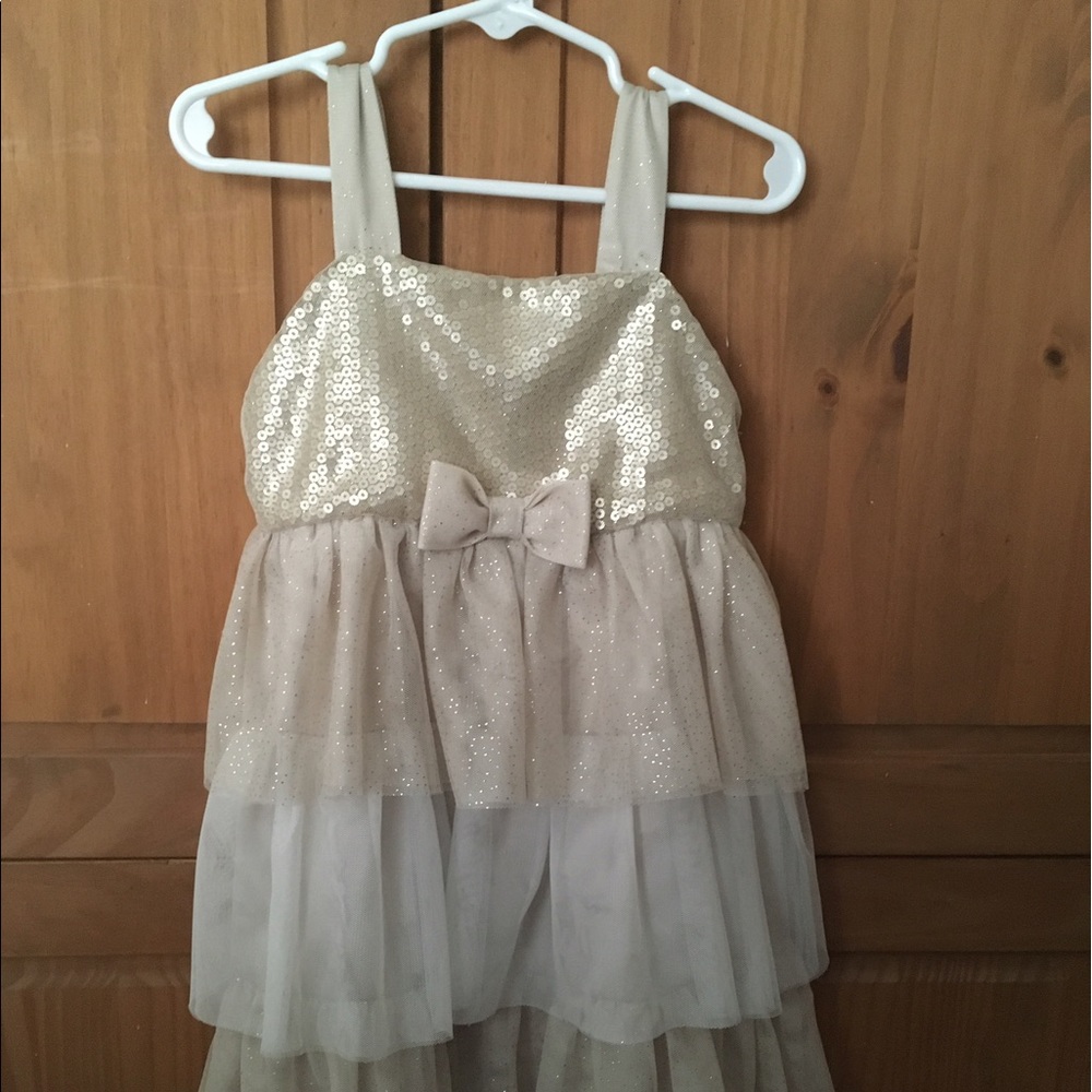 Little Girl 5T Gold Flapper Party Dress