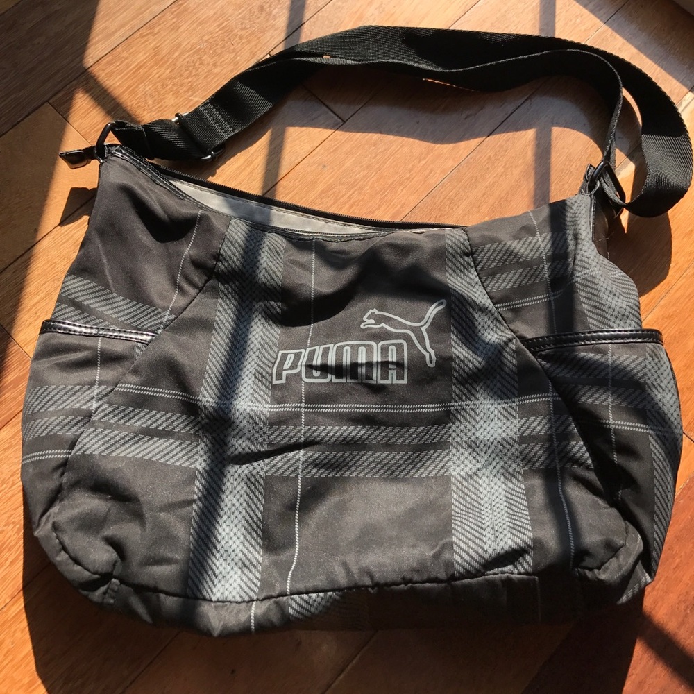 Black and grey Puma cross body bag