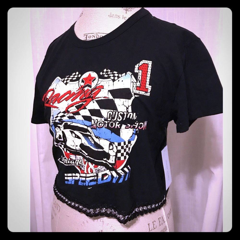 90 Inspired Racing Graphic Tee w/ Trim Detail