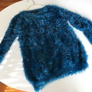 Forever 21 Blue Fuzzy super cozy sweater Size m