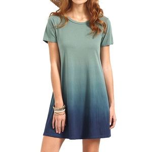 Tie-Dye Ombré Swing T-Shirt Dress