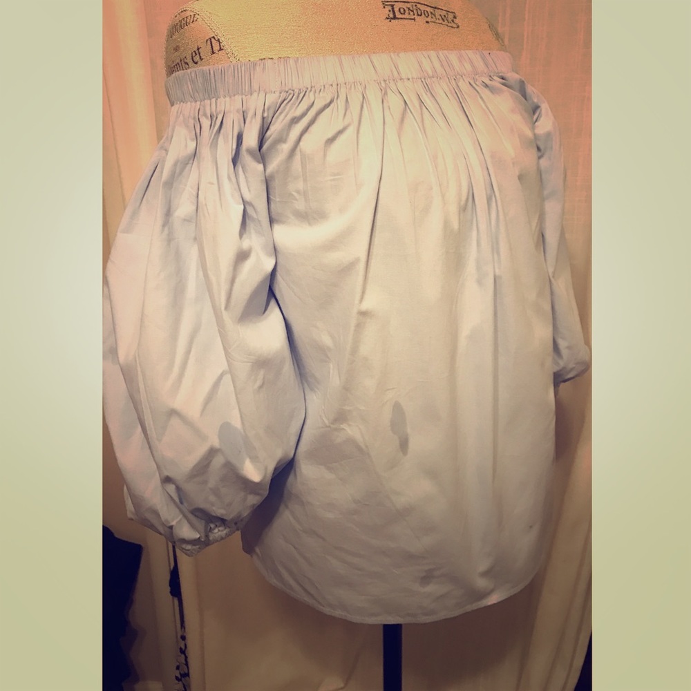 Off Shoulder Balloon Sleeve Top