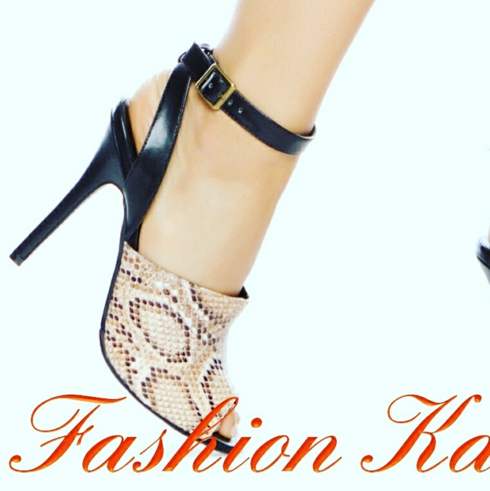 Snake Skin Peep Toe Heel