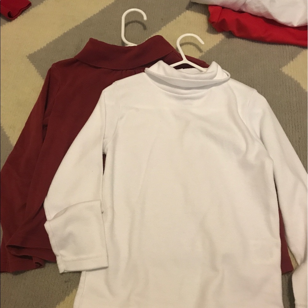School uniform turtlenecks white and red