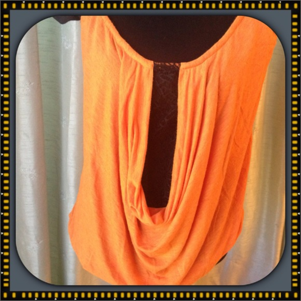 Orange lace tank