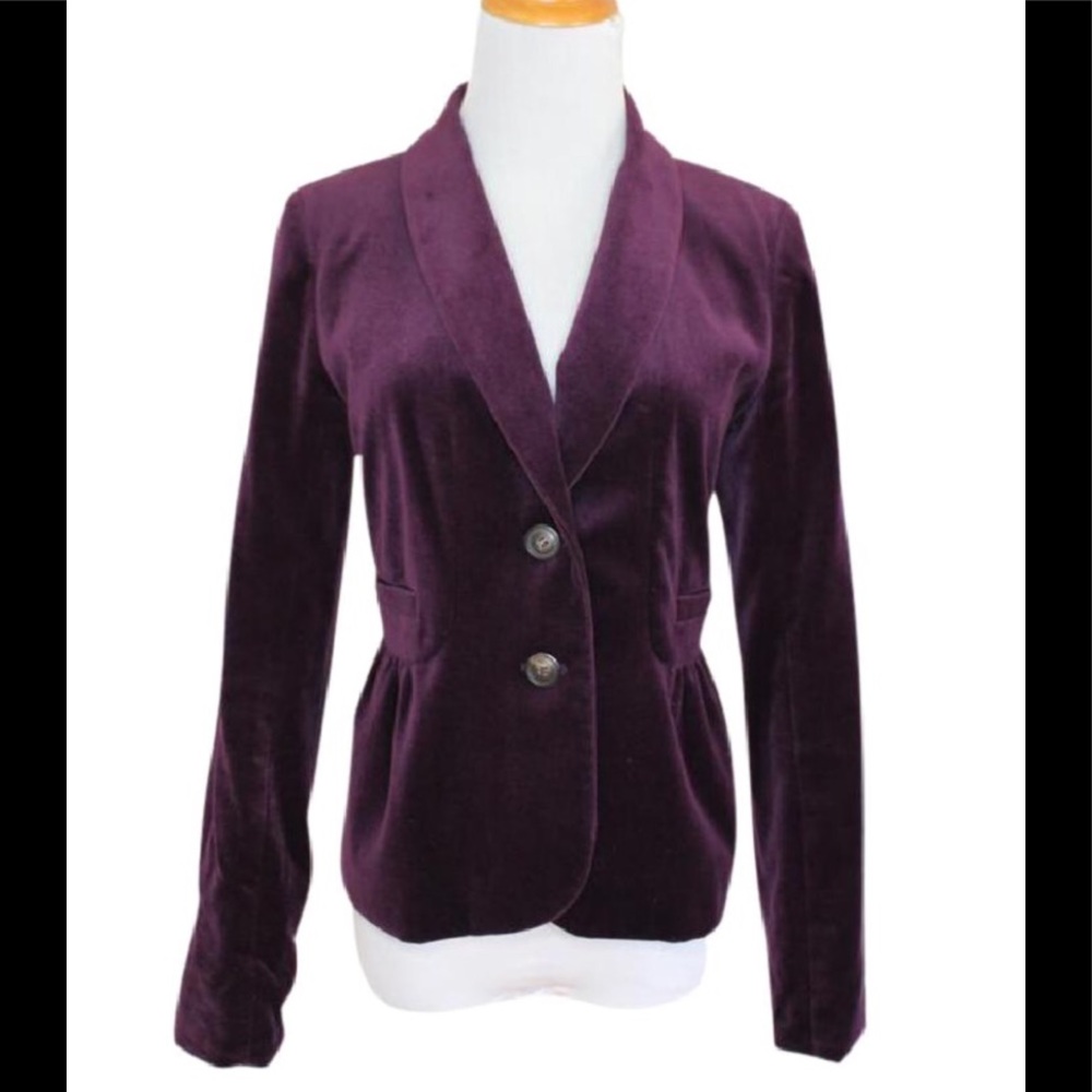 Plum Purple Velvet Blazer Jacket from J. CREW