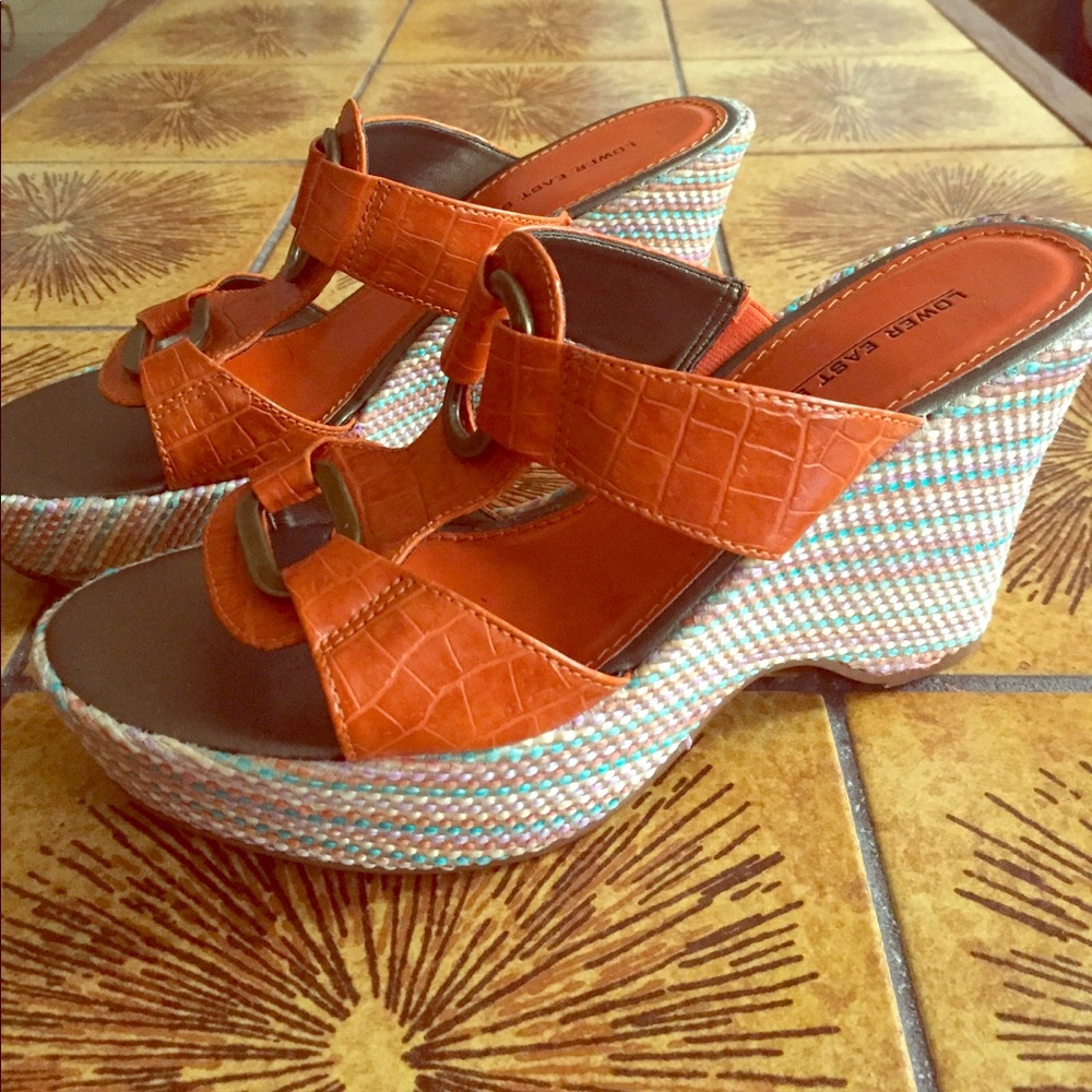 Orange Colorful Wedge Heels by Lower East Side