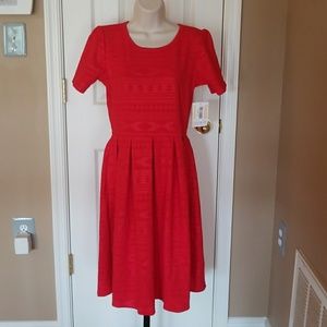 NWT Red embossed LLR Amelia dress