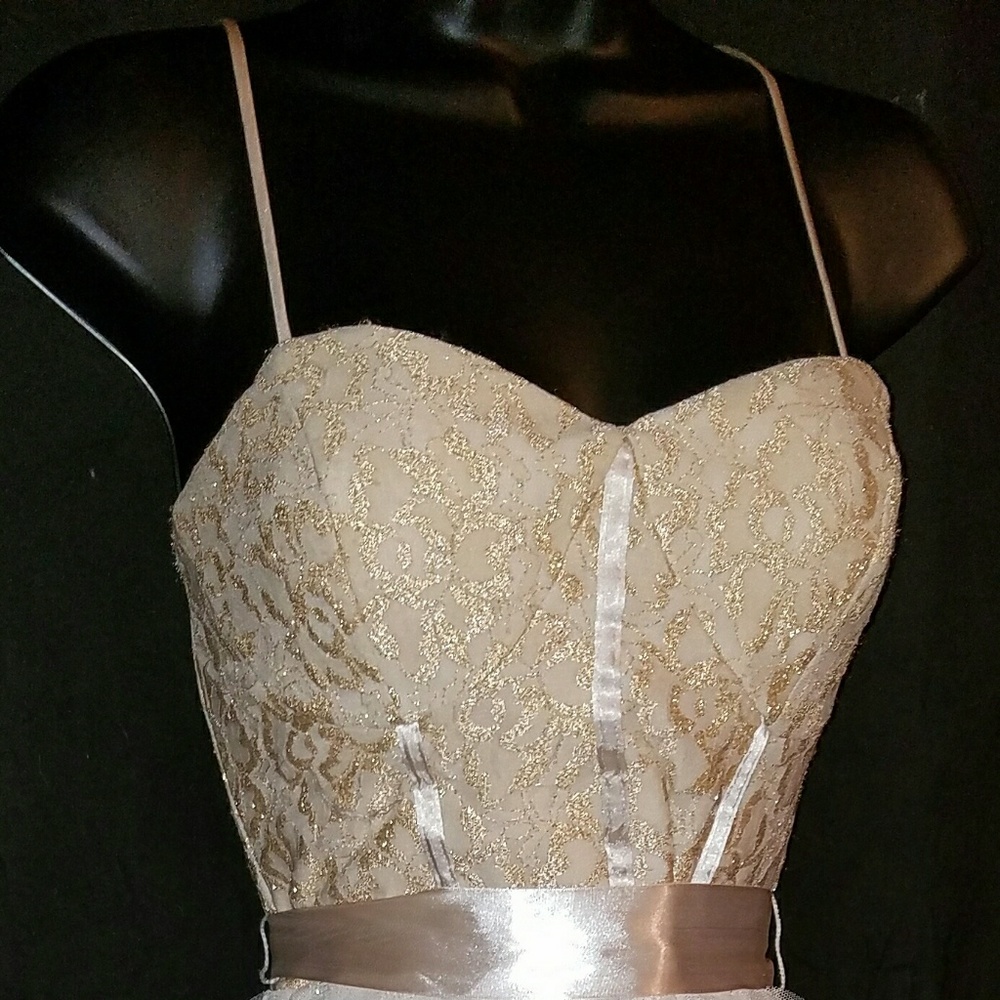 Lace and Ruffle Formal Style Dress