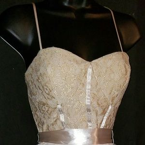 Lace and Ruffle Formal Style Dress