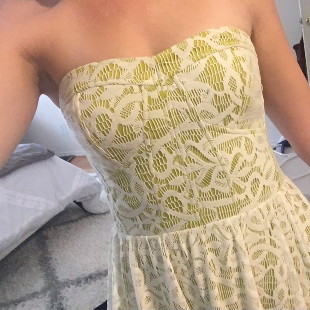 Green dress with lace overlay