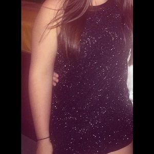 Beaded black cocktail dress