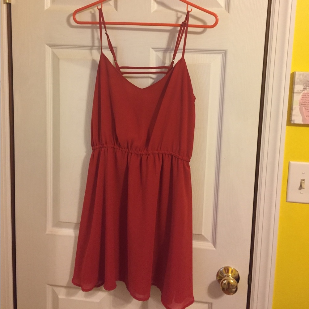 Short Burnt Orange Naked Zebra Dress- Medium
