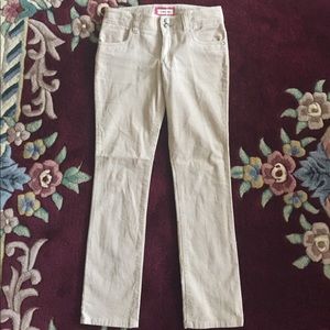 Khaki colored corduroy pants.