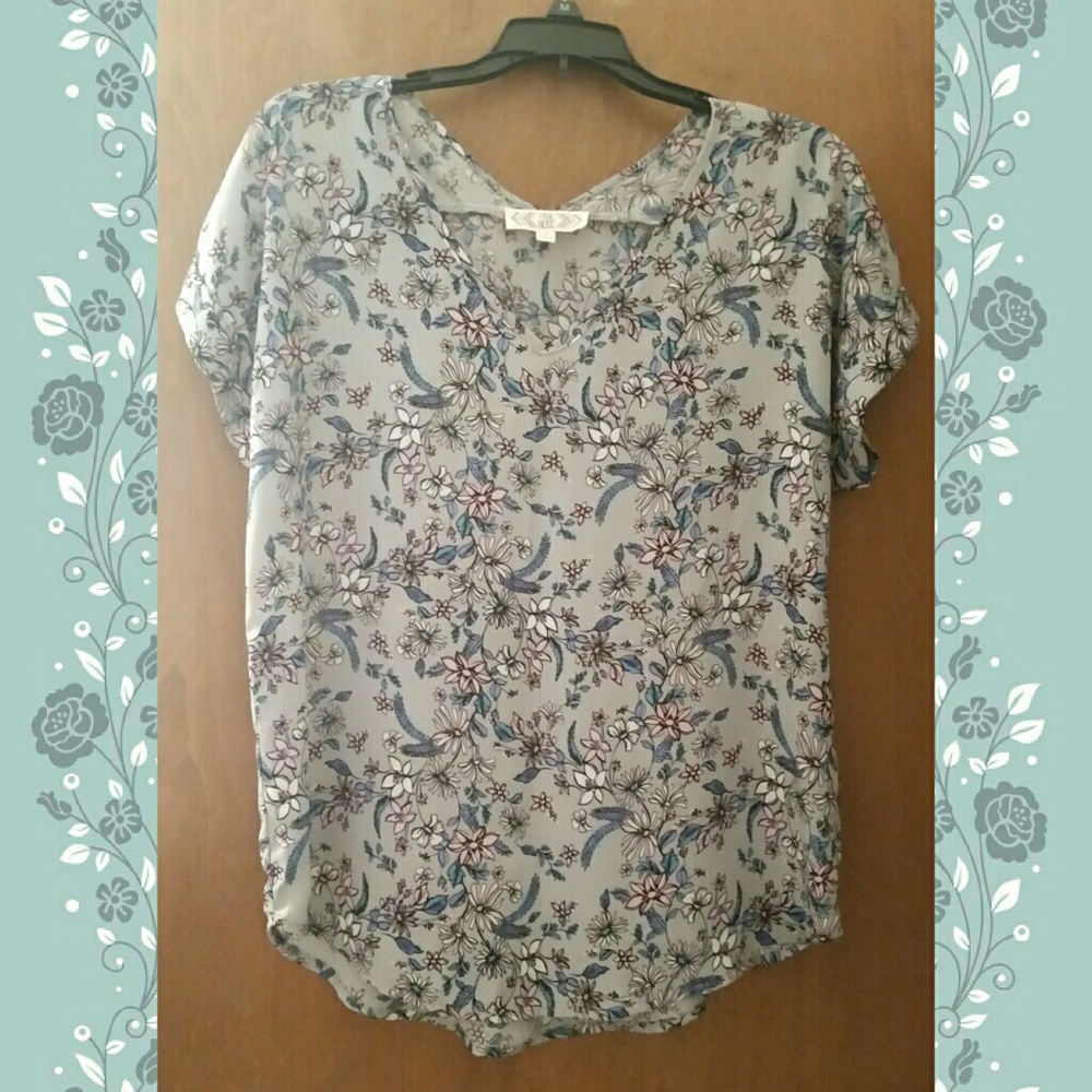 Pink Rose Floral Blouse