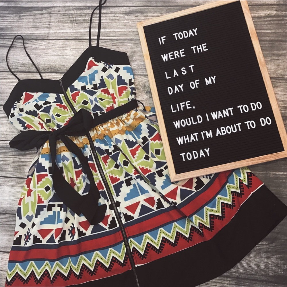 Bright Aztec Print Dress