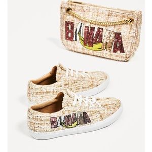 Fabric plimsolls, Zara shoes brand new!