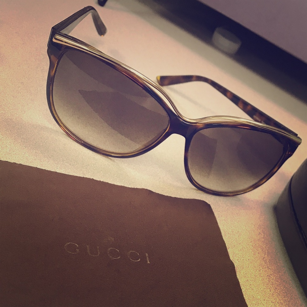 Gucci Sunglasses with Gold Bar
