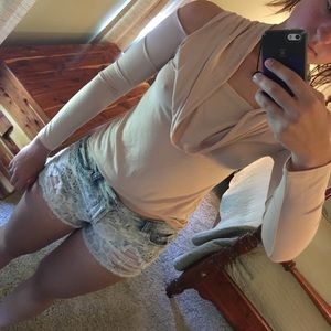 Long sleeve pink 2 way shirt