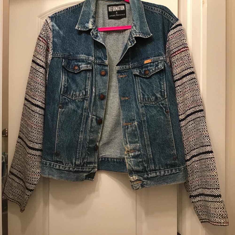 Vintage denim jacket with amazing detailed sleeves