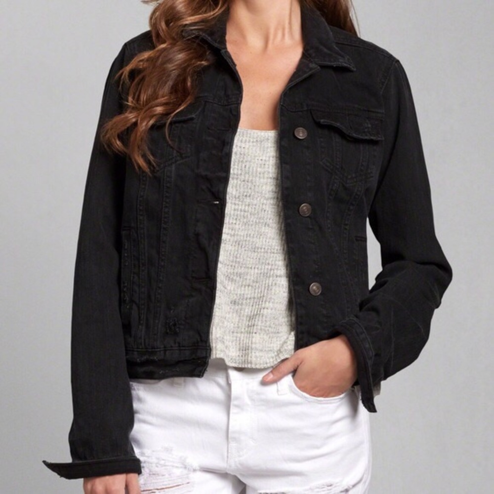 Black a&f denim jacket