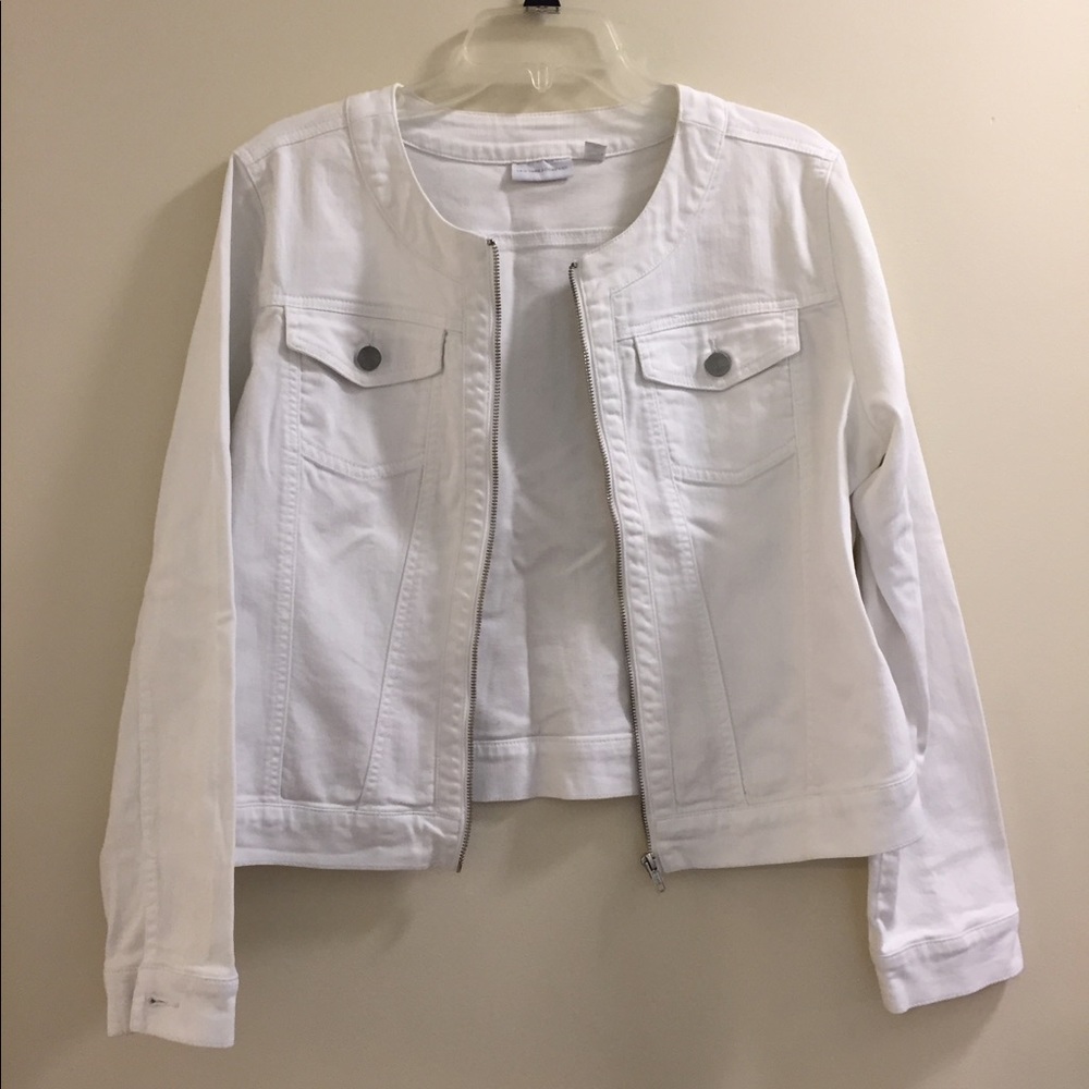 New York and company large white denim jacket