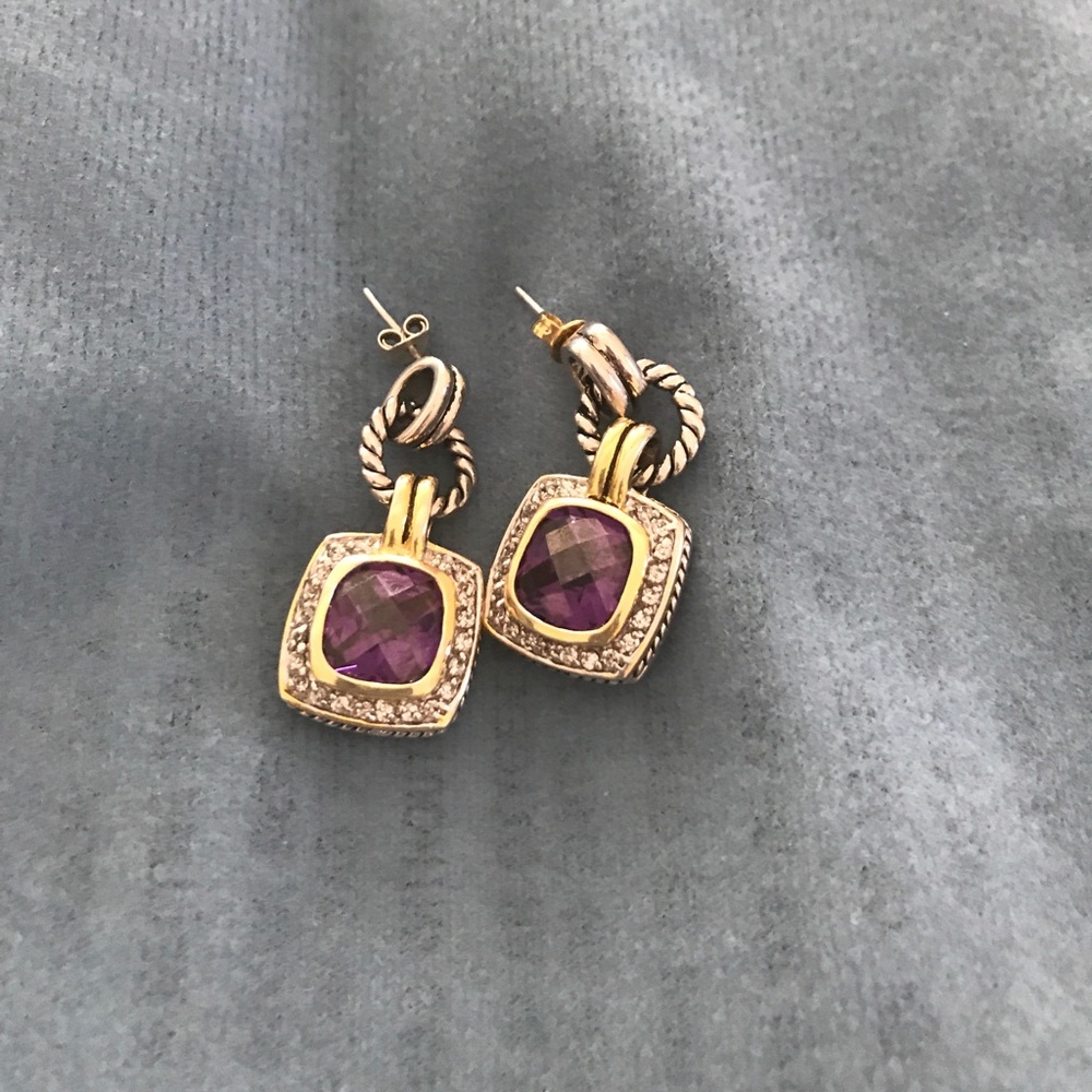 Amethyst silver earrings