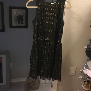 Michael Kors Gold poka dot mini dress
