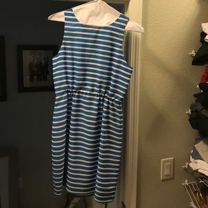 Jcrew blue and white striped dress.