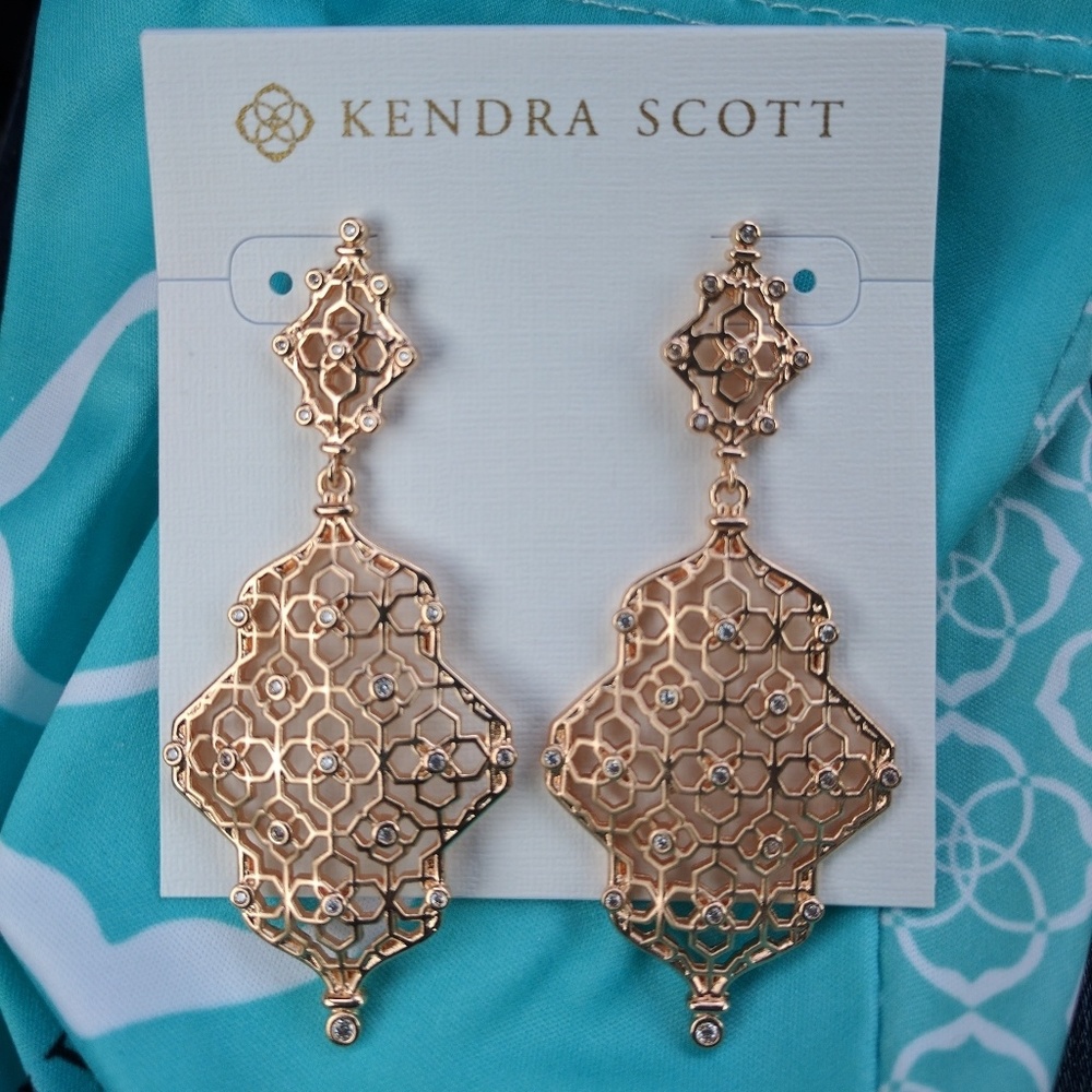 Kendra Scott Rose Gold Chandelier Earrings
