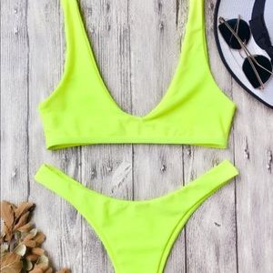 Zaful neon yellow bikini