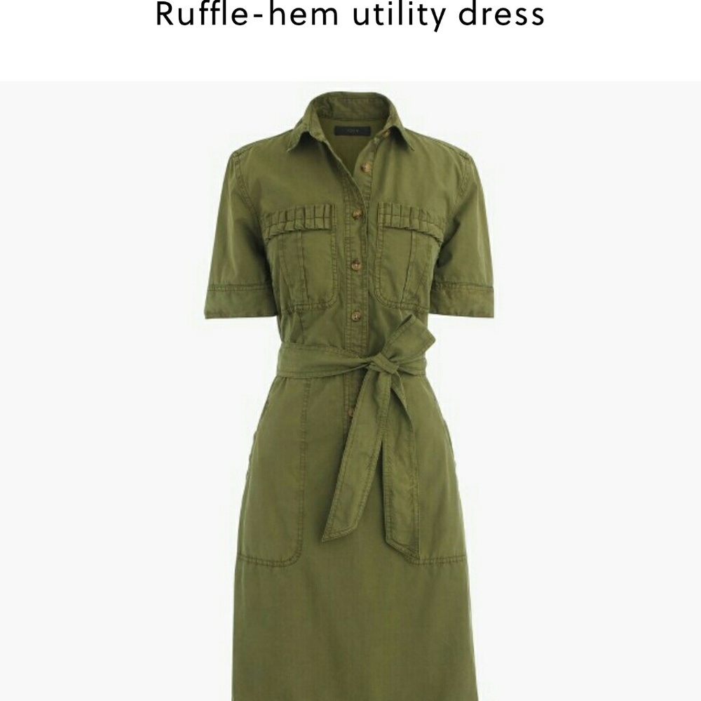 Ruffle-hem Utility Dress