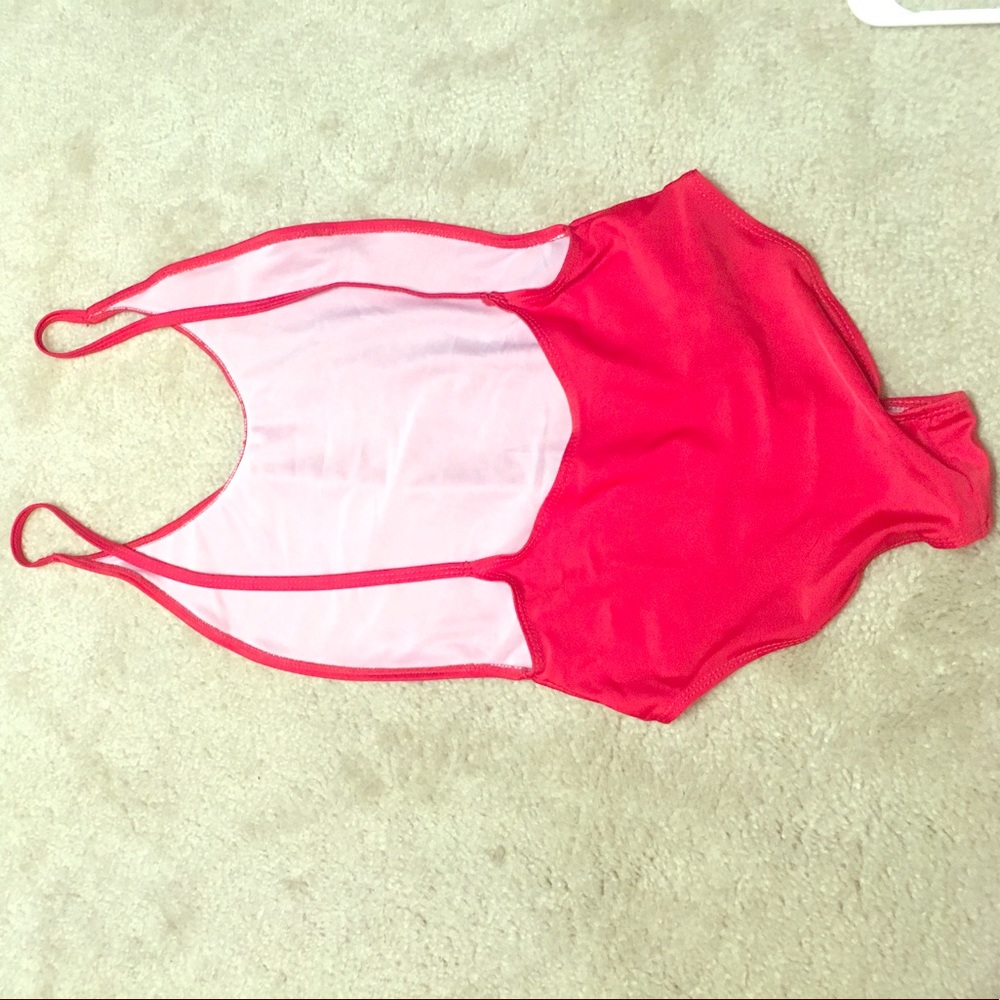 Vintage red backless bathing suit