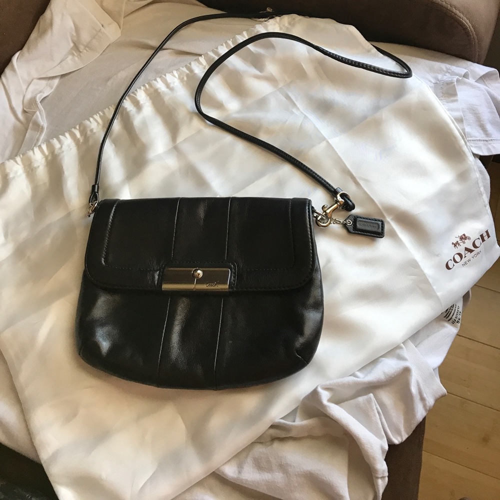 Coach Black soft leather cross body