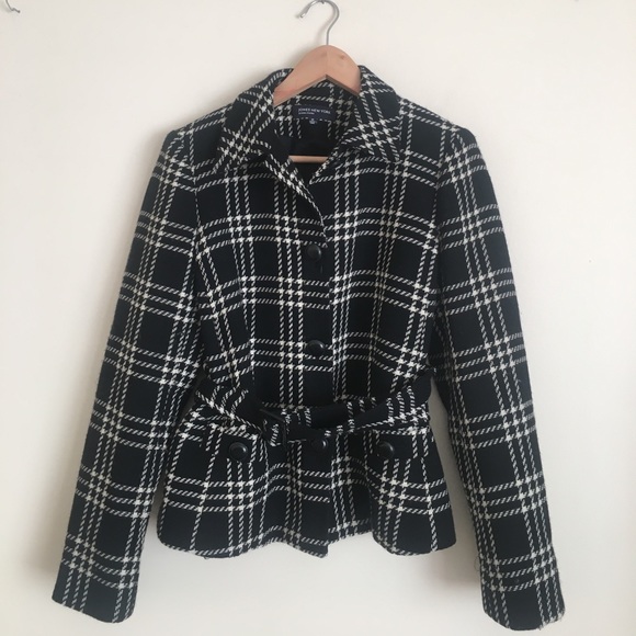 Jones New York Jackets & Blazers - Jones New York 10 wool lined belted jacket black