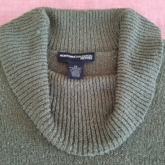 Norton Mcnaughton Petites Green Cowl neck sweater - Picture 5 of 7