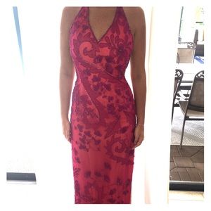 Pink beaded formal dress