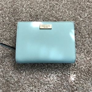 Small canvas baby blue wallet