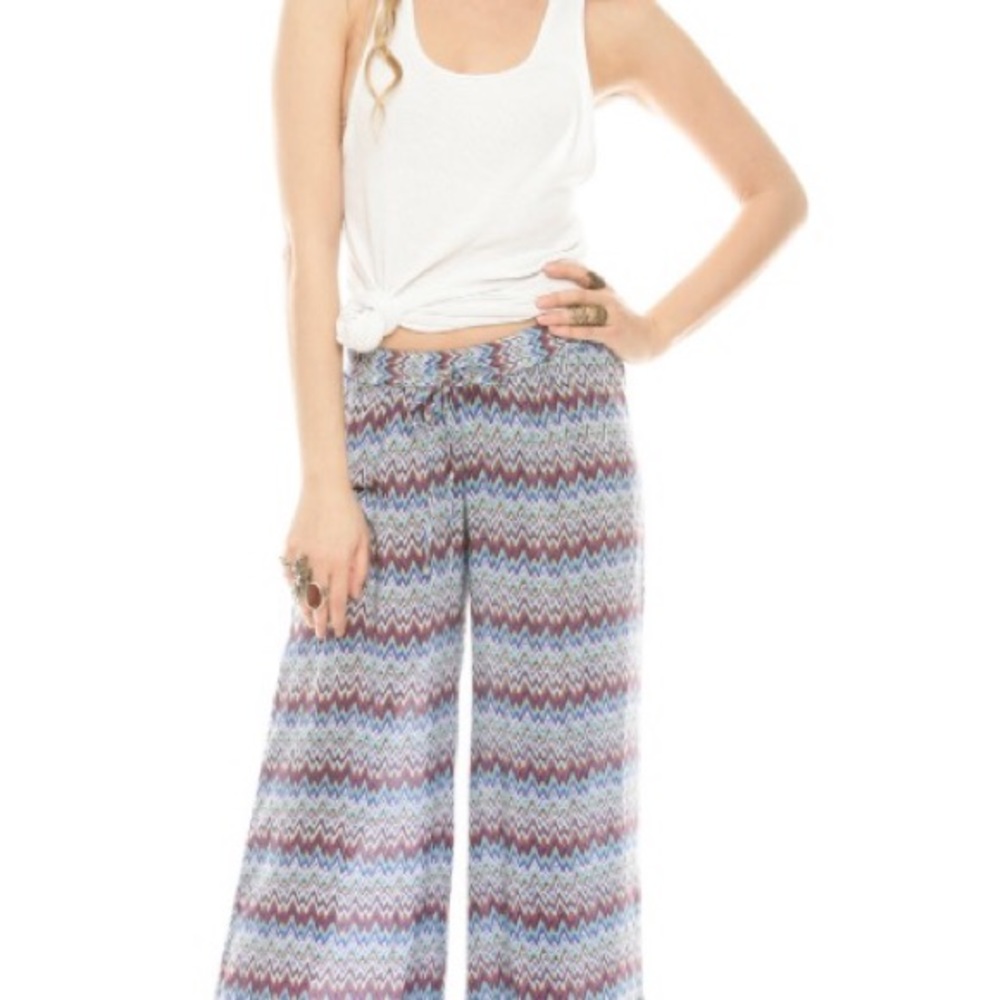 TOLANI SILK GAUCHO BLUE ZIG ZAG SIZE S