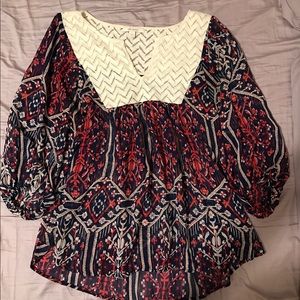 Silky flowy colorful Ella moss blouse