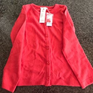 NWT jacadi tomato red size 6 cardigan