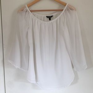 Sheer Off-the-Shoulder Blouse