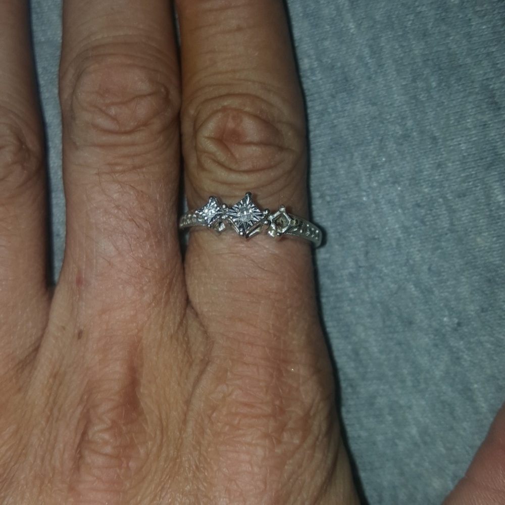 Diamond/Sterling silver "LOVE" Ring -Engraved!!