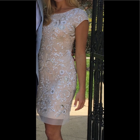Aidan Mattox Beaded Cocktail Dress Size 8 - Picture 2 of 4